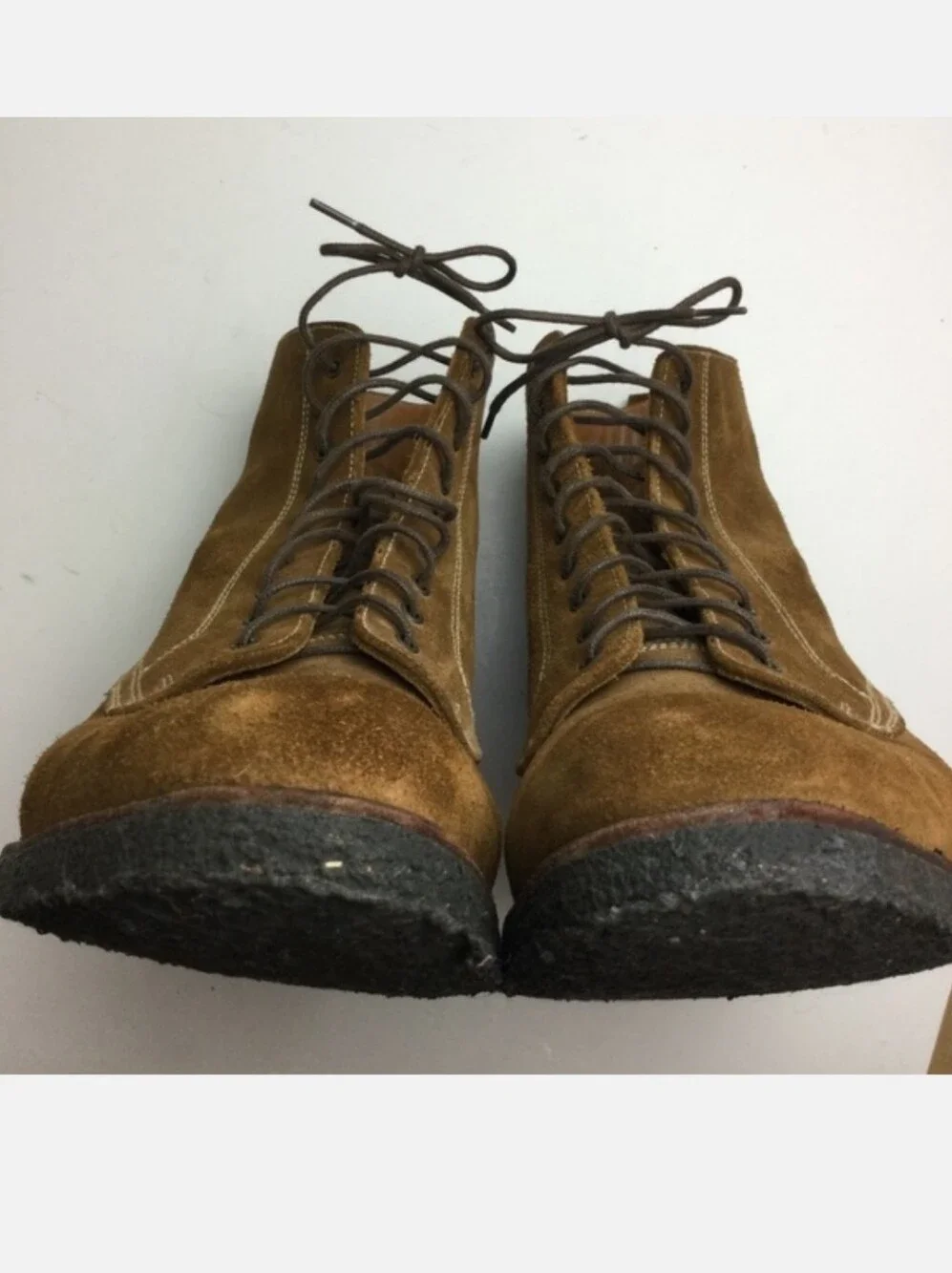 Sid Mashburn Field Handmade Brown Suede Lace-Up Boots Size 10